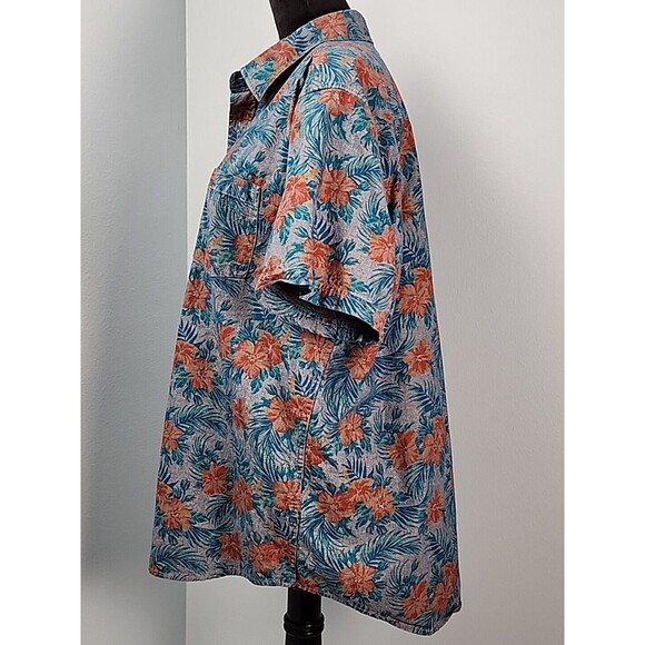 Chip & Pepper California XL Summer Aloha Hawaiian Button Blue Short Cotton - Picture 9 of 11